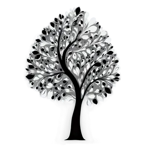 Black And White Tree In Abstract Style Png Cap PNG Image