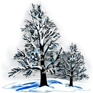 Black And White Tree In Winter Scene Png Gvq PNG Image