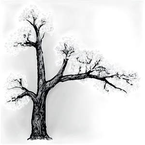 Black And White Tree With Detailed Branches Png Fob83 PNG Image