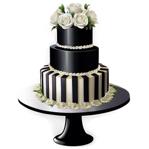 Black And White Wedding Cake Png Det57 PNG Image