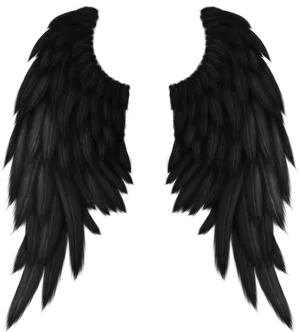 Black Angel Wings Illustration PNG Image