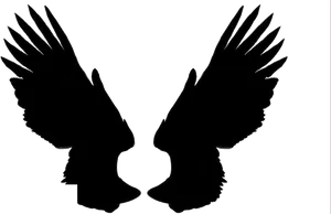 Black Angel Wings Silhouette PNG Image