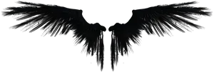 Black Angel Wings Spread PNG Image