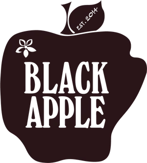 Black Apple Logo Design PNG Image