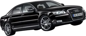 Black Audi Luxury Sedan PNG Image