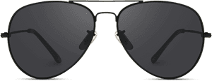 Black Aviator Sunglasses PNG image with transparent background