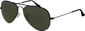 Black Aviator Sunglasses Isolated PNG Image