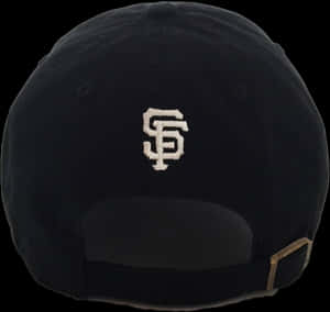 Black Baseball Cap S F Logo PNG image with transparent background