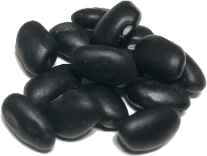 Black Beans Pile Isolated Background PNG Image