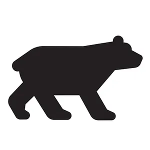 Black Bear Silhouette Icon PNG Image