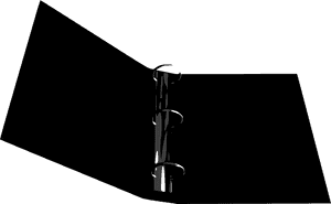 Black Binder Open Vector PNG with transparent background