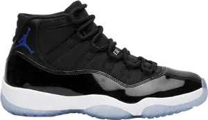 Black Blue Air Jordan Sneaker PNG Image