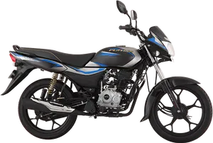 Black Blue Motorcycle Studio Shot PNG Image