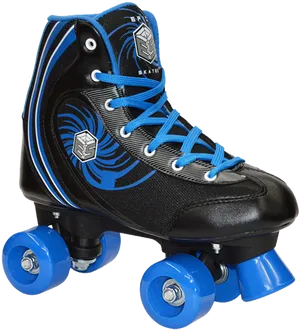 Black Blue Quad Roller Skate PNG Image