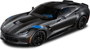 Black Blue Sports Car PNG with transparent background