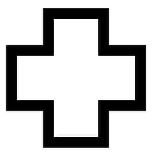 Black Bold Cross Graphic PNG with transparent background