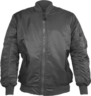 Black Bomber Jacket Product Photography PNG Image