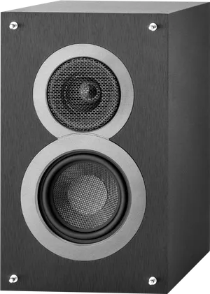 Black Bookshelf Speaker Closeup PNG Image