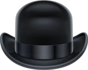 Black Bowler Hat Illustration PNG Image