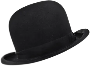 Black Bowler Haton Black Background.jpg PNG Image