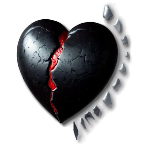 Black Broken Heart Clipart Png Pdy PNG Image