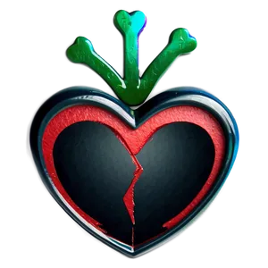 Black Broken Heart On Black Background Png 06252024 PNG Image