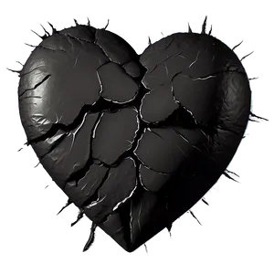 Black Broken Heart Png 06252024 PNG Image