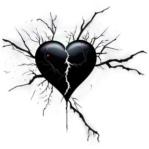 Black Broken Heart Tattoo Design Png Iyf PNG Image