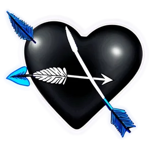 Black Broken Heart With Arrow Png 06252024 PNG Image