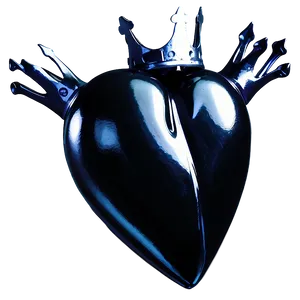 Black Broken Heart With Crown Png Tiu88 PNG Image