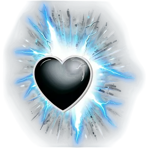 Black Broken Heart With Lightning Png 06252024 PNG Image