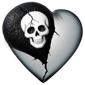 Black Broken Heart With Skull Png Yfh PNG Image