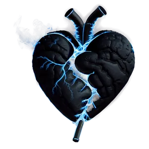 Black Broken Heart With Smoke Png 40 PNG Image