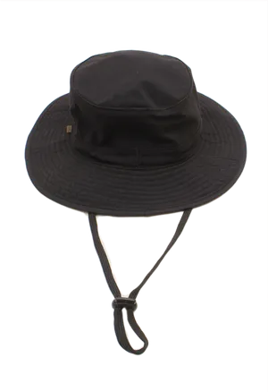 Black Bucket Hatwith String PNG Image