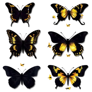 Black Butterfly With Golden Accents Png Krk78 PNG Image