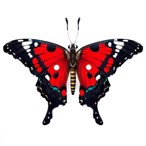 Black Butterfly With Red Spots Png Ucx28 PNG Image