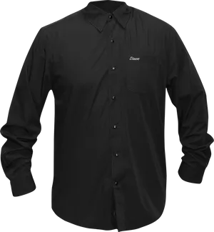 Black Button Up Dress Shirt PNG Image