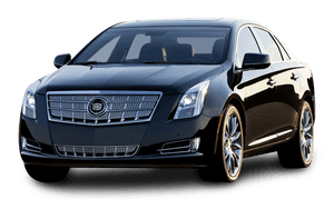Black Cadillac Luxury Sedan PNG image with transparent background