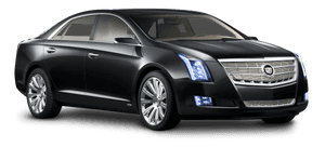 Black Cadillac Sedan Luxury Car PNG with transparent background