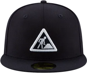 Black Cap With Embroidered Logo PNG Image