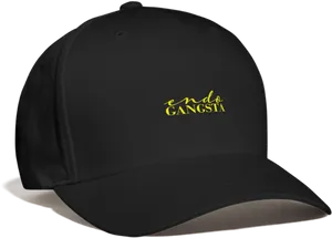 Black Capwith Gangsta Text PNG Image