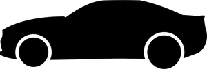 Black Car Silhouette Side View PNG Image