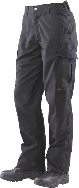 Black Cargo Work Pants PNG Image