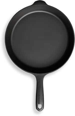 Black Cast Iron Frying Pan PNG Image