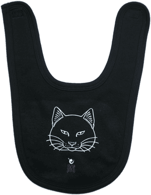 Fat Cat Direct To Garment Baby Bib - Black Cat, HD Png Download PNG