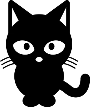 Black Cat Cartoon Graphic PNG Image