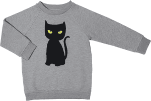 Little Man Happy Black Cat Basic Sweater - Black Cat, HD Png Download PNG image with transparent background