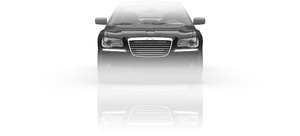 Black Chrysler Sedan Front View PNG Image