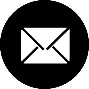 Black Circle Envelope Icon PNG Image