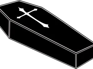 Black Coffin Crossbones Graphic PNG Image